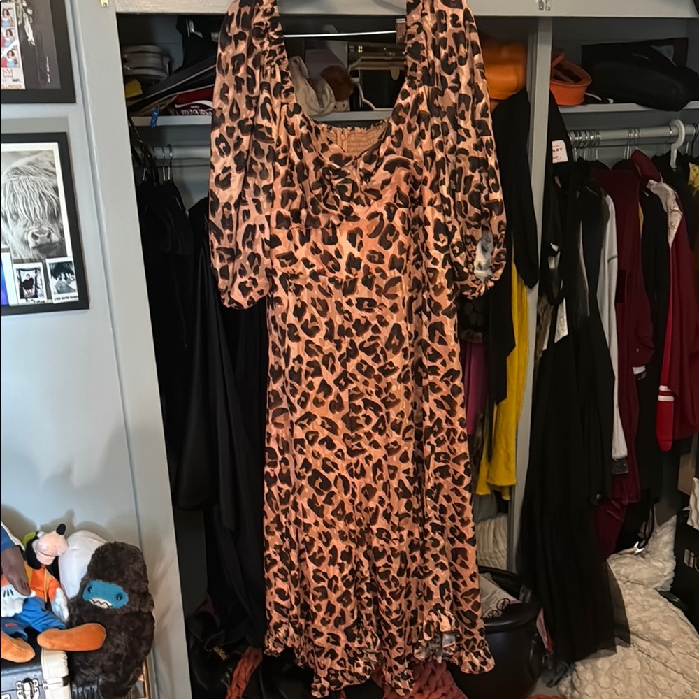Kitsch Wild Leopard Long Sleeve Dress